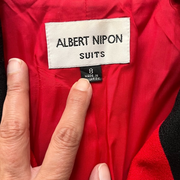 Albert Nipon Vintage 1980 red suit Jacket and skirt - Picture 4 of 7